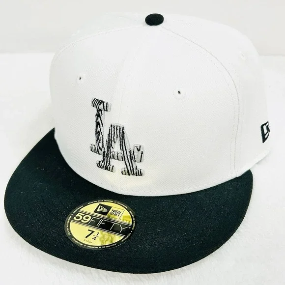 New Era Los Angeles Dodgers 50 Years 59FIFTY Fitted Hat Cap 7 1/4 White MLB - Picture 3 of 6